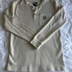 Carhartt Cream Long Sleeve Henley Shirt